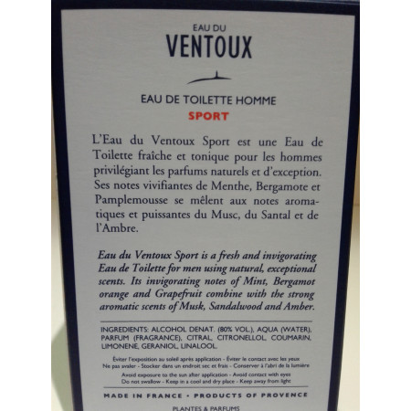 Eau du Ventoux "sport" pour lui